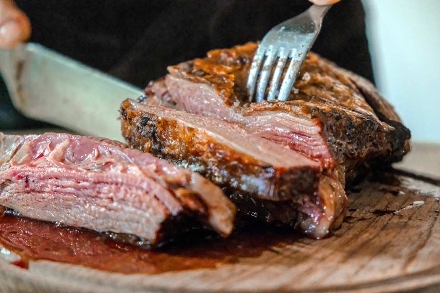 A plate of Texas BBQ in a welcome dinner for a new home in Lockhart