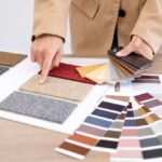 selecting from different colors and textures for interior decor
