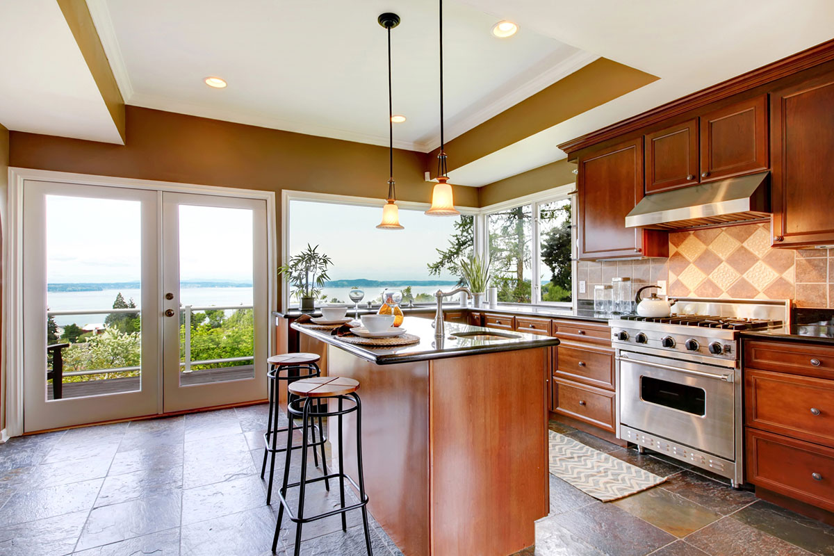 A spacious kitchen in a home for sale in Lockhart.